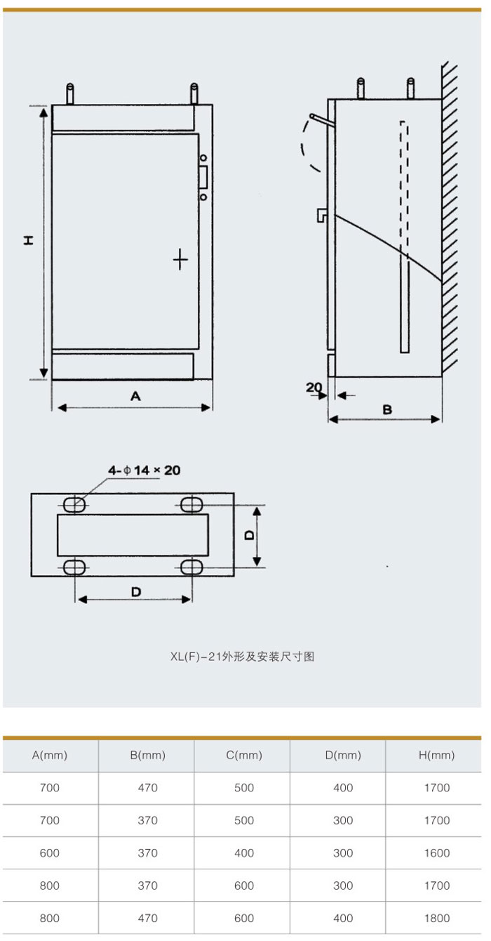 XL(F)-21動(dòng)力配電柜